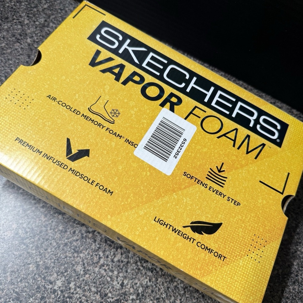 Skechers Vapor Foam Shoes Size 8 Move Smitten Vegan Memory Foam Sneakers White - Picture 16 of 16